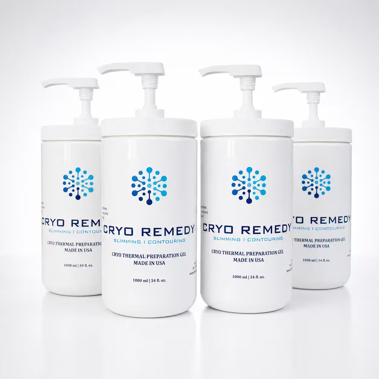 Cryo Conductive Gel with Hyaluronic Acid – 4 Pack | Professional Spa Cryo & RF Gel