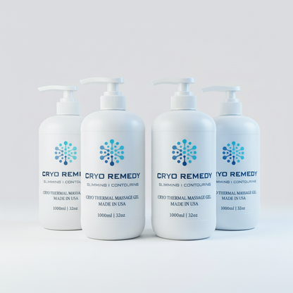 4 containers Professional Cryo Conductive Gel with Hyaluronic Acid. For Cryoskin, RF facial firming, slimming, cellulite reduction & laser hair removal
